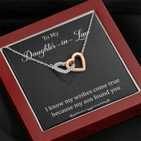 Load image into Gallery viewer, To My Daughter-in-law Gifts, I Know My Wishes Come True, Interlocking Heart Necklace For Women, Birthday Present Idea From Mother-in-law
