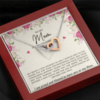 Load image into Gallery viewer, Mom of the Groom Gifts, I Am Proud And Blessed To Have You, Interlocking Heart Necklace For Women, Wedding Day Thank You Ideas From Groom
