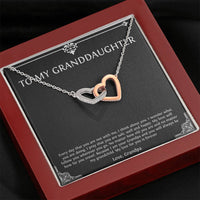 Load image into Gallery viewer, To My Granddaughter Gifts, I Think About You, Interlocking Heart Necklace For Women, Birthday Present Idea From Grandpa
