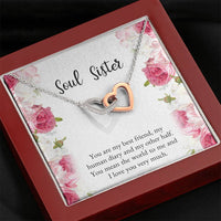 Load image into Gallery viewer, To My Best Friend Gifts, You Mean The World To Me, Interlocking Heart Necklace For Women, Birthday Present Idea From Bestie
