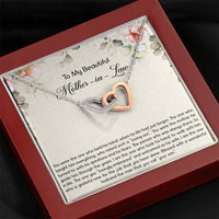 Load image into Gallery viewer, To My Mother-in-Law Gifts, The One Who Held His Hand, Interlocking Heart Necklace For Women, Birthday Mothers Day Present From Daughter-in-law
