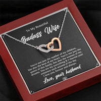Load image into Gallery viewer, To My Badass Wife, Beat Of My Heart, Interlocking Heart Necklace For Women, Anniversary Birthday Valentines Day Gifts From Husband
