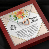 Load image into Gallery viewer, To My Bonus Mom Gifts, Keep me in your heart I will stay there forever, Interlocking Heart Necklace For Women, Present Idea From Bonus Child
