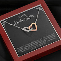 Load image into Gallery viewer, To My Badass Sister Gifts, When It&#39;s Too Hard To Look Back, Interlocking Heart Necklace For Women, Birthday Present Ideas From Sister Brother
