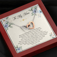 Load image into Gallery viewer, To My Niece Gifts, When Life Gets Hard And You Feel All Alone, Interlocking Heart Necklace For Women, Niece Birthday Present From Aunt
