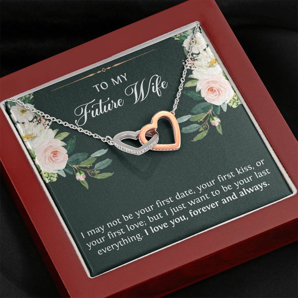 Groom Gift to Bride on Wedding Day, To My Future Wife, Interlocking Heart Necklace For Women, Bride and Groom Gift Exchange