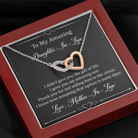 Load image into Gallery viewer, To My Daughter in Law Gifts, I Didn&#39;t Give You The Gift of Life, Interlocking Heart Necklace For Women, Birthday Present Idea From Mother-in-law
