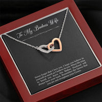 Load image into Gallery viewer, To My Badass Wife, Never Forget That I Love You, Interlocking Heart Necklace For Women, Anniversary Birthday Gifts From Husband
