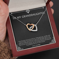 Load image into Gallery viewer, To My Granddaughter Gifts, I Think About You, Interlocking Heart Necklace For Women, Birthday Present Idea From Grandpa
