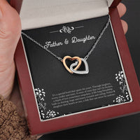 Load image into Gallery viewer, To My Daughter Gifts, Father and Daughter Bond, Interlocking Heart Necklace For Women, Birthday Present Idea From Dad
