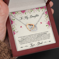 Load image into Gallery viewer, To My Daughter Gifts, You Are Braver Than You Believe, Interlocking Heart Necklace For Women, Birthday Present Idea From Dad
