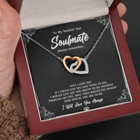 Load image into Gallery viewer, To My Soulmate, Smokin Hot Soulmate, Interlocking Heart Necklace For Girlfriend, Anniversary Birthday Valentines Day Gifts From Boyfriend
