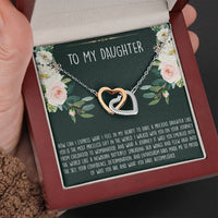 Load image into Gallery viewer, To My Daughter Gifts, How Can I Express What I Feel In My Heart, Interlocking Heart Necklace For Women, Birthday Present Ideas From Mom Dad
