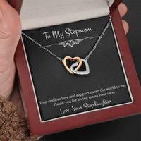 Load image into Gallery viewer, To My Stepmom Gifts, Your Endless Love And Support, Interlocking Heart Necklace For Women, Birthday Mothers Day Present From Stepdaughter
