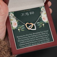 Load image into Gallery viewer, To My Wife, Meeting You Was Fate, Interlocking Heart Necklace For Women, Anniversary Birthday Gifts From Husband
