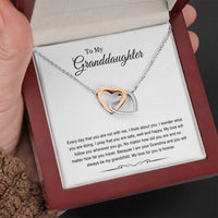Load image into Gallery viewer, To My Granddaughter Gifts, Every Day That You Are Not With Me, Interlocking Heart Necklace For Women, Birthday Present Idea From Grandma Grandpa
