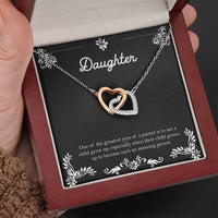 Load image into Gallery viewer, To My Daughter Gifts, One Of The Greatest Joys of a Parent, Interlocking Heart Necklace For Women, Birthday Present Ideas From Mom Dad
