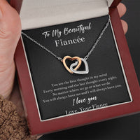 Load image into Gallery viewer, To My Fiancée, You Will Always Have Me, Interlocking Heart Necklace For Women, Anniversary Birthday Valentines Day Gifts From Fiancé
