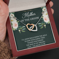 Load image into Gallery viewer, To My Mom of the Bride Gifts, I&#39;ll Soon Walk Down The Aisle, Interlocking Heart Necklace For Women, Wedding Day Thank You Ideas From Groom
