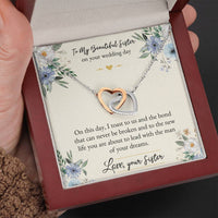 Load image into Gallery viewer, Bride Gifts, On This Day, Interlocking Heart Necklace For Women, Wedding Day Thank You Ideas From Sister
