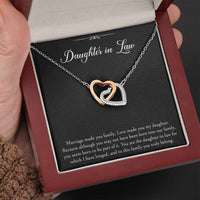 Load image into Gallery viewer, To My Daughter-in-law Gifts, Marriage Made You Family, Interlocking Heart Necklace For Women, Birthday Present Idea From Mother-in-law
