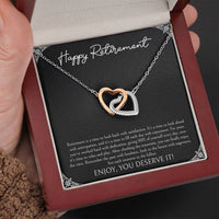 Load image into Gallery viewer, Retirement Gifts, Time To Relax, Happy Retirement Interlocking Heart Necklace For Women, Retirement Party Favor From Friends Coworkers
