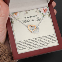 Load image into Gallery viewer, To My Mother-in-Law Gifts, The One Who Held His Hand, Interlocking Heart Necklace For Women, Birthday Mothers Day Present From Daughter-in-law
