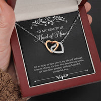 Load image into Gallery viewer, To My Maid of Honor Gifts, I&#39;m Lucky To Have You, Interlocking Heart Necklace For Women, Wedding Day Thank You Ideas From Bride
