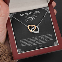Load image into Gallery viewer, To My Daughter  Gifts, I Am Here For You, Interlocking Heart Necklace For Women, Birthday Present Idea From Dad
