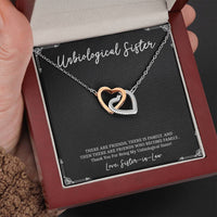 Load image into Gallery viewer, To My Unbiological Sister Gifts, Friends Who Become Family, Interlocking Heart Necklace For Women, Birthday Present Idea From Sister-in-law
