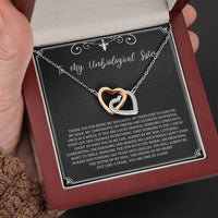 Load image into Gallery viewer, To My Unbiological Sister Gifts, My Soulmate, Interlocking Heart Necklace For Women, Birthday Present Idea From Sister-in-law
