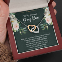 Load image into Gallery viewer, To My Badass Daughter Gifts, If Life Gets You Down, Interlocking Heart Necklace For Women, Birthday Present Idea From Mom
