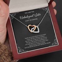 Load image into Gallery viewer, To My Unbiological Sister Gifts, Family Isn&#39;t Always Blood, Interlocking Heart Necklace For Women, Birthday Present Idea From Sister-in-law
