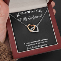 Load image into Gallery viewer, To My Girlfriend, It Would Still Be You, Interlocking Heart Necklace For Women, Anniversary Birthday Valentines Day Gifts From Boyfriend
