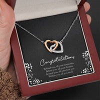 Load image into Gallery viewer, Retirement Gifts, Behind You, Happy Retirement Interlocking Heart Necklace For Women, Retirement Party Favor From Friends Coworkers
