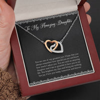 Load image into Gallery viewer, To My Daughter Gifts, You Are One Of My Greatest Joys, Interlocking Heart Necklace For Women, Birthday Present Ideas From Mom Dad

