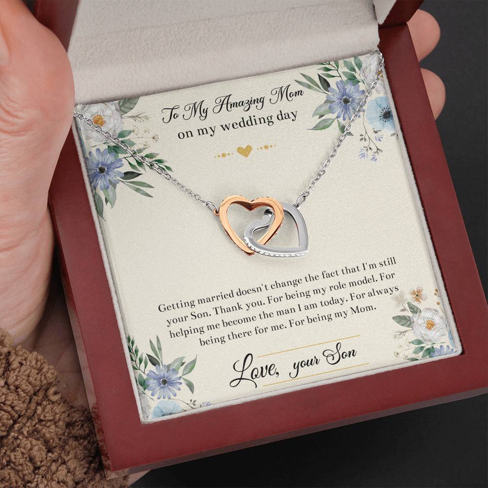 Mom Of The Groom Gifts, I'm Still Your Son, Interlocking Heart Necklace For Women, Wedding Day Thank You Ideas From Groom