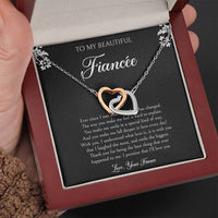 Load image into Gallery viewer, To My Fiancée, I&#39;ll Love You Forever, Interlocking Heart Necklace For Women, Anniversary Birthday Valentines Day Gifts From Fiancé
