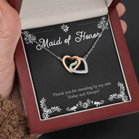 Load image into Gallery viewer, To My Maid Of Honor Gifts, Thank You For Standing By My Side, Interlocking Heart Necklace For Women, Wedding Day Thank You Ideas From Bride
