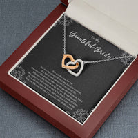 Load image into Gallery viewer, To My Bride Gifts, You Are The One For  Me, Interlocking Heart Necklace For Women, Wedding Day Thank You Ideas From Groom
