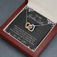 Load image into Gallery viewer, To My Badass Sister Gifts, Always Remember, Interlocking Heart Necklace For Women, Birthday Present Idea From Sister
