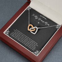 Load image into Gallery viewer, To My Bonus Mom Gifts, Thank You For Loving Me, Interlocking Heart Necklace For Women, Birthday Mothers Day Present From Bonus Daughter
