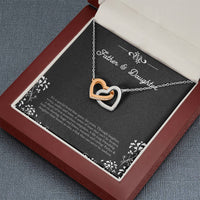 Load image into Gallery viewer, To My Daughter Gifts, Father and Daughter Bond, Interlocking Heart Necklace For Women, Birthday Present Idea From Dad
