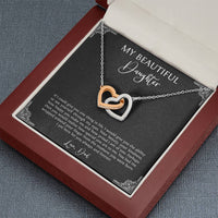 Load image into Gallery viewer, To My Daughter  Gifts, I Am Here For You, Interlocking Heart Necklace For Women, Birthday Present Idea From Dad
