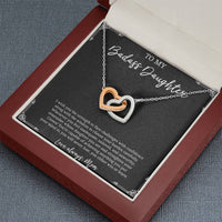 Load image into Gallery viewer, To My Badass Daughter Gifts, I Wish You Strength To Face Challenges, Interlocking Heart Necklace For Women, Birthday Present Idea From Mom
