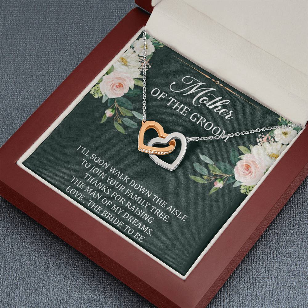 Mom Of The Groom Gifts, Walk Down The Aisle, Interlocking Heart Necklace For Women, Wedding Day Thank You Ideas From Bride