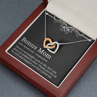 Load image into Gallery viewer, To My Bonus Mom Gifts, Thank You For All The Love, Interlocking Heart Necklace For Women, Birthday Mothers Day Present From Bonus Daughter
