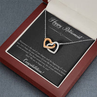 Load image into Gallery viewer, Retirement Gifts, Wishing You The Best, Happy Retirement Interlocking Heart Necklace For Women, Retirement Party Favor From Friends Coworkers
