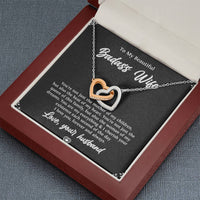 Load image into Gallery viewer, To My Badass Wife, Beat Of My Heart, Interlocking Heart Necklace For Women, Anniversary Birthday Valentines Day Gifts From Husband
