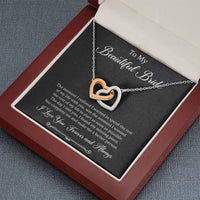 Load image into Gallery viewer, To My Bride Gifts, You Make Me A Better Person, Interlocking Heart Necklace For Women, Wedding Day Thank You Ideas From Groom

